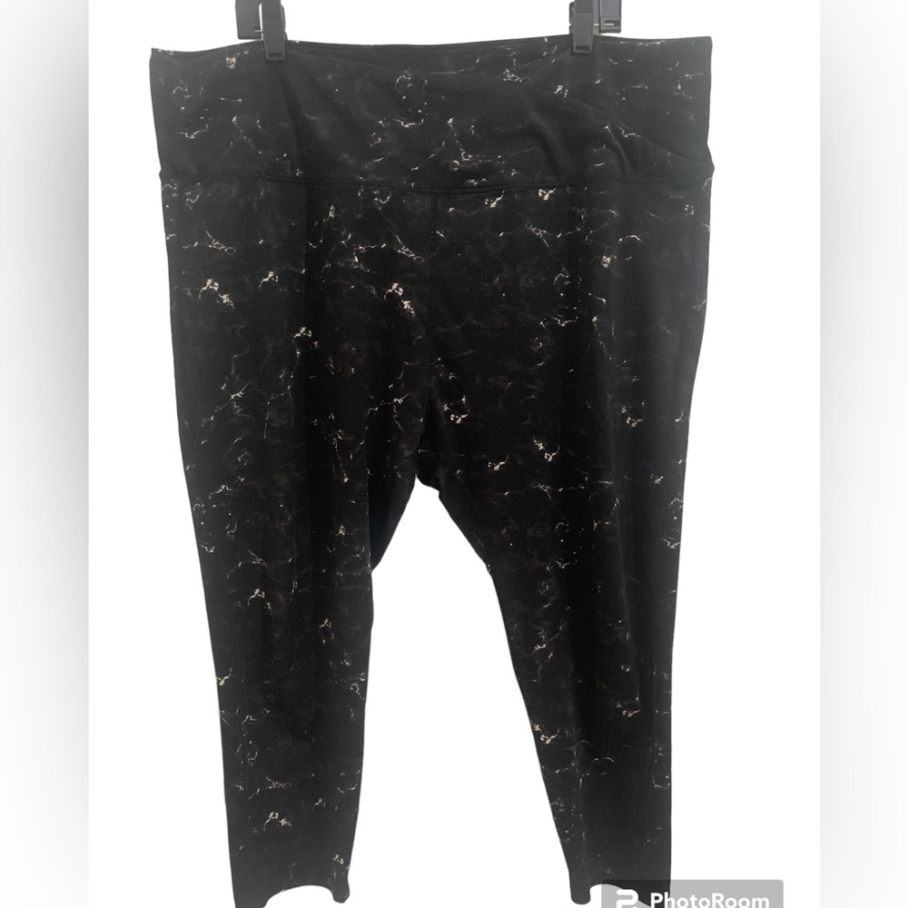 JGX Performance Womens Legging Compression Yoga Marble Black Size 3X